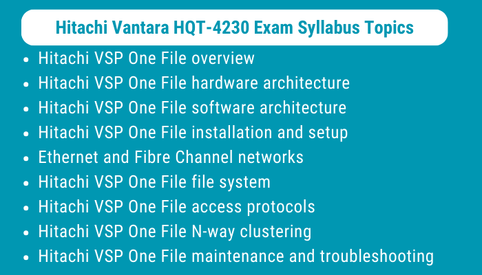 Hitachi Vantara HQT-4230 Exam Syllabus Topics